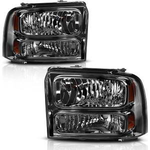AUTOSAVER88 Headlight Assembly Compatible with 05 06 07 Ford F250 F350 F450 F550 Super Duty/05 Ford Excursion Headlight Assembly OE Projector Headlamp Smoke Lens