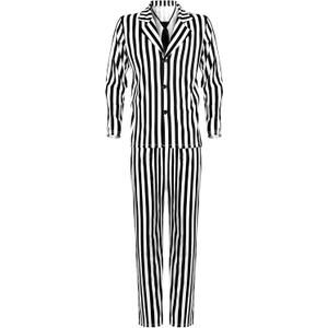 Halloween Black and White Striped Suit for Men Adults Kids Comedy Horror Movie Character Costume Scary Halloween Outfits S