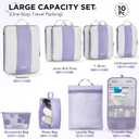 10 Set Compression Packing Cubes for Travel Essentials,Compressible Expandable Packing Cubes for Suitcase,OlarHike Luggage Organizer Bags for Travel,Handy Helper for Organizing Clothes(Purple Gray)
