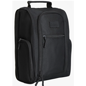 Golf Shoe Bag for Men & Women, Padded Travel Shoe Bag with Side Accessory Pockets,Sport Shoe Carrier for Golf Shoes,Socks,Tees & Balls, Durable & Lightweight Design(Black)