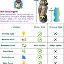 Large Solar Owl with Motion Detector, Flashing Eyes, Spinning Head, Realistic Hooting and Silent Mode, Garden Owl, Outdoor Statue, Decoration for Home, Garden, Patio and Fence
