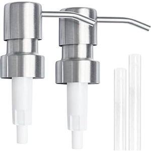 Bathroom Countertop Soap Dispensers (Brushed Nickel, 2 Pack)