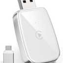 Wireless CarPlay Adapter for Apple iPhone, Convert Wired CarPlay to Wireless, Mini Size with USB-A to USB-C Adapter, Stable Control & No Delay Latency, White