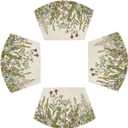 Artoid Mode Wild Flower Round Table Summer Wedge Placemats Set of 4, Seasonal Kitchen Dining Table Decoration for Indoor Party Home (12" x 18", Wedge 4 Pcs)