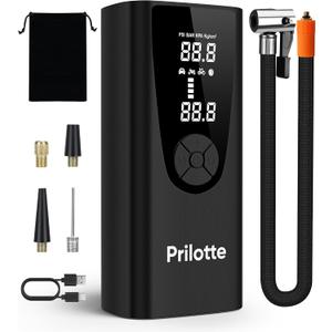 Tire Inflator Portable Air Compressor-Upgrade 20000 mAh Air Pump for Car -150 PSI Electric Tire Inflation-Cordless Tire Pump with Pressure Gauge Emergency Light for Motor, Bike, Ball, Black