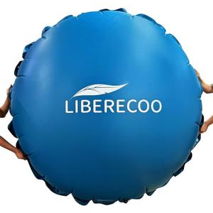 LIBERECOO 10FT Round Pool Cover Pillows for Above-Ground Swimming Pools, 0.4mm Extra Durable Long-Lasting Inflatable Winter Pool Pillows,Ropes Included