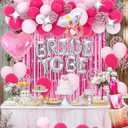 Classy Pink Bachelorette Party Decorations - Rose Red Hot Pink Balloons Bride To Be Balloons Fringe Curtain for Girls Last Rodeo Bridal Shower Bride To Be Bachelorette Decorations Naughty