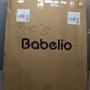 BABELIO Baby Gate for Doorways and Stairs, 26-31" Pet Gate with Wide Walk Thru Door and Lock Indicator, No Drill Pressure Mounted Safety Gate with Double Lock and Self-Closing, White