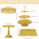 Fivenl 8 Pcs Cake Stand Gold Metal Dessert Table Display Set, 3-Tier Cupcake Stand, Cake Display Tower and Cookie Tray Rack Serving Tray for Birthday Party, Weddings, Baby Shower (Gold)