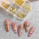 3 x 3 Boxes Gold Nail Charms with Gold Star, Moon, and Rose Charms for Nails - Includes Gold Beads and Chain