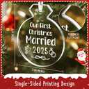 Our First Christmas Married Ornament 2025  Newlywed Gifts for Couples  Glass Wedding & Engagement Party Decoration for Women, Fianc, Bride-to-Be, Newlyweds  Christmas Tree Keepsake Decor