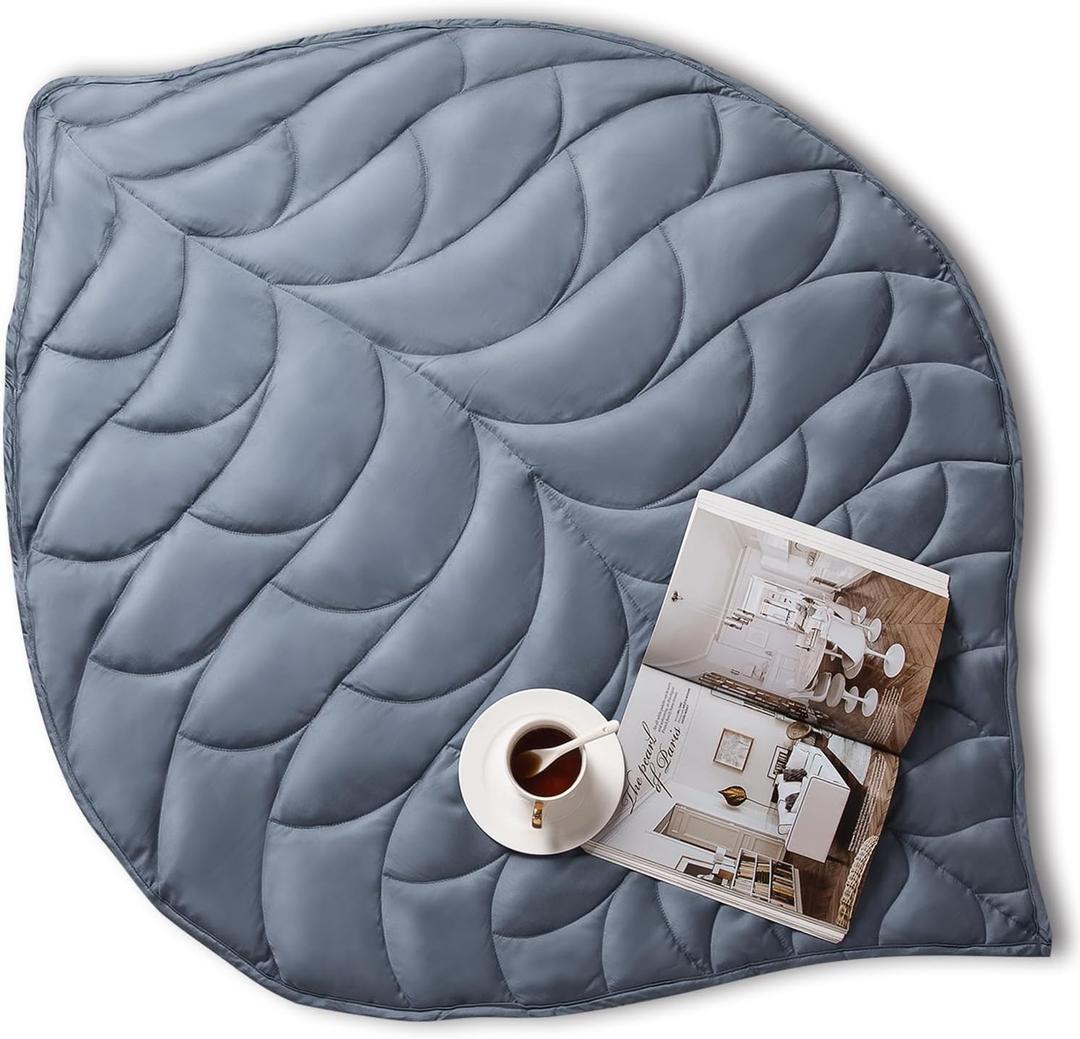 Kaisa Cooling Weighted Lap Blanket for Adults(5 lbs, 23"x29"), Microfiber Breathable Weighted Lap Blanket Machine Washable, Small Heavy Blankets with Glass Beads for Home Sleep &Travel,Grey (Gray)