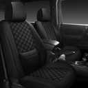 Wrangler Seat Covers 2007-2026 Front Pair, Waterproof Leather Interior Sets with Lumbar Support Custom Fit for Jeep Wrangler JK JL 2/4 Door Unlimited Sahara/Sport/Rubicon X 392 Willys, Black