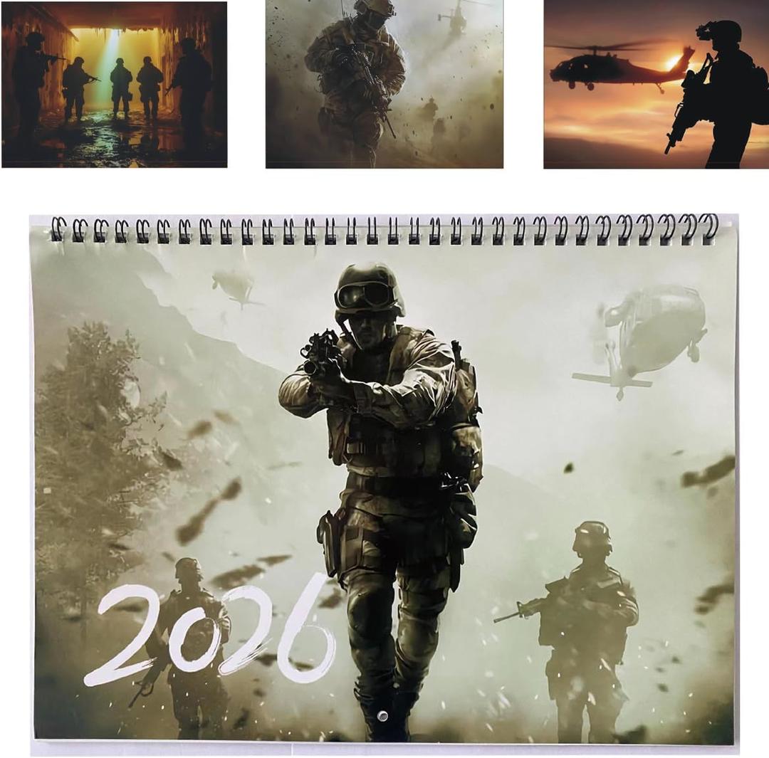 2 x 2026 Calendar Monthly Planner, 2026 Wall Calendar, Calendar 2025-2026, Calendar that Honors the Military