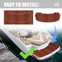 Fullfire EVA Foam Boat Flooring, Faux Teak Marine Boat Decking Sheet with Self-Adhesive Deck Carpet for Bass Boat Jon Boat Pontoon RV Kayak Floor 94" x 47"/35"/16"