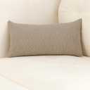 Jeneoo Light Grey Decorative Long Lumbar Thick Throw Pillow Covers Fine Textured Boucle Couch Cushion Cases for Sofa Bedroom Decor, Set of 1, 14 x 36 Inch