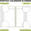 2026-2027 Monthly Planner, Jan 2026-June 2027, A4 (8.5" x 11"), 2 Year Monthly Planner, 24 month Calendar, Simple Calendar Planner Notebook Cardboard Cover, Suitable for Schools & Offices, Green