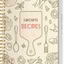 LuBudingJoy Blank Recipe Notebook to Write in Your Own Recipes, Full Page Sprial Hardcover Personal Recipe Organise, Recipe Journal Hold 140 Recipes(Wood Color) (8.5" x 11")