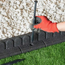EZ Border Lawnmover Friendly Garden Border 4-ft Rubber Landscape Grass Lawn Mower Edging Section 120cm, Grey, Pack of 1