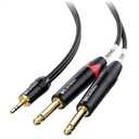 Cable Matters 3.5mm TRS to Dual 6.35mm TS Breakout Cable - 10ft, 1/8 to 1/4 Stereo Cable, 3.5mm to 1/4 Y Splitter Cord