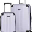 Kenneth Cole REACTION Out of Bounds Lightweight Hardshell 4-Wheel Spinner Luggage, Lavender, 2-Piece Set (20" & 28")