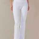 Bootcut Yoga Pants for Women with Hidden Pockets High Waist Workout Pants Tummy Control Dress Bootleg Work Pants (XX-Large, White)