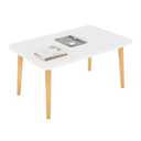 Square Coffee Table for Living room, White, 19.7"D x 31.5"W x 16"H
