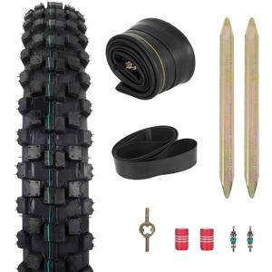 80/100-19 6PR Wear-Resistant Dirt Bike Tire & Heavy Duty Inner Tube 1 Set, 6PR high-performance tire