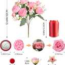 Luyue 8 Packs Peonies Artificial Flowers Vintage Faux Peony Bouquet Fake Flower for Vase Silk Floral Arrangements for Table Centerpiece Wedding Decoration Indoor Home Decor