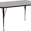 Flash Furniture XU-A3072-REC-GY-H-A-GG Grey HP Laminate Activity Table, 30.25 x 30 x 72, Gray