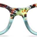 2SeeLife Wide Reading Glasses for Women Medium-Large Fit, Thick & Sturdy Frame, Spring Hinges, Premium Designer Readers, Rainbow Tortoise, +2.25