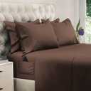 DREAMCARE King Size Sheets Set - 6 pcs Breathable Cooling Bed Sheets - up to 21" Extra Deep Pocket King Sheet Set with Side Pockets -Extra Soft 100% Brushed Hypoallergenic Hotel Luxury Bedding M-Brown