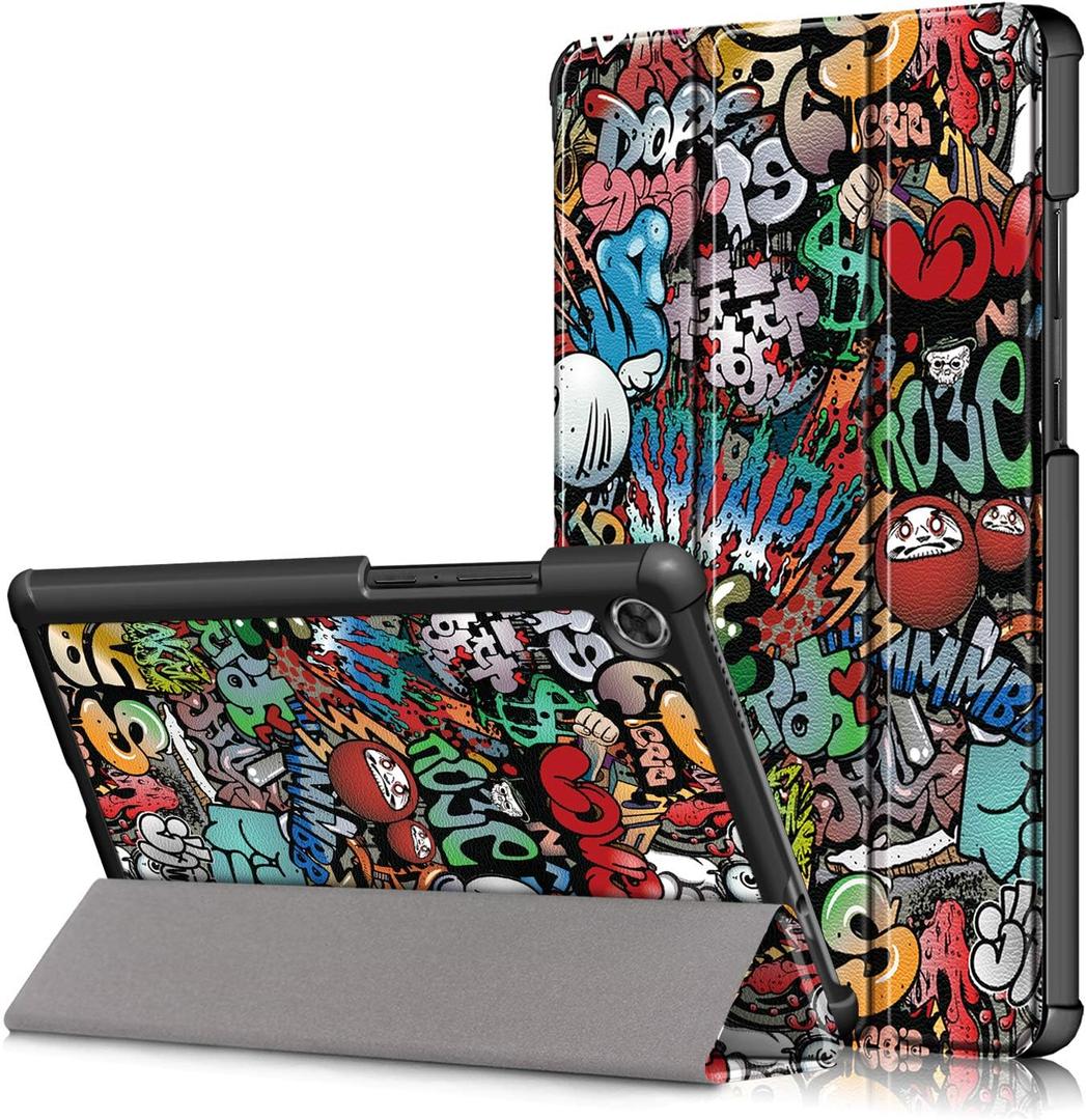 Case for Lenovo Tab M8 TB-8505F, Ratesell Lightweight Smart Trifold Stand Case Cover for Lenovo Tab M8 FHD TB-8705F / TB-8705N / Tab M8 HD TB-8505F / TB-8505X / Smart Tab M8 TB-8505FS Graffiti