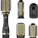 Hair Dryer Brush Set, Multifunctional Hot Air Brush for Salon Blowouts, Negative Ion Technology & Quick Drying, Shiny and Less Frizz, Black Champagne