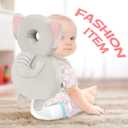 Baby Toddler Head Protector, Baby Head Protection Backpack, Adjustable, Lightweight and Breathable, Grey Elephant