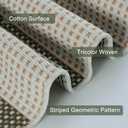 OJIA Striped Rug 24"x51" Washable Front Door Mat Outdoor Doormat Woven Entry Rug Cotton Indoor Outdoor Rug Small Checkered Rugs for Porch Kitchen Entryway Patio Bathroom (Green/White/Tan)