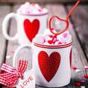 36PCS Valentines Day Party Straws Supplies  Heart Drinking Plastic Crazy Loop Galentine's Party Decorations