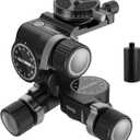 NEEWER 3 Way Geared Tripod Head with 360 Panoramic Arca QR Plate, Millimeter Micro Adjustment, Aluminum Alloy 3 Axis Pan Tilt Head with Quick Switch Large & Fine Dual Modes, Max Load 13.2lb/6kg, TH15