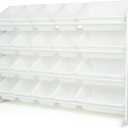 Humble Crew Toy Storage Organizer with 20 Removable Storage Bins for Kids Playroom, 4-Tier Toddler Toy Organization, White/White