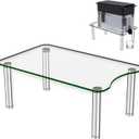 MAYJOY Water Dispenser Stand, Clear Tempered Glass Water Filter Stand for Countertop, Compatible With Brita Water Pitcher & Zerowater Pitcher, Perfect for Iced Beverage Dispenser in Kitchen