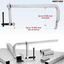 MAXPOWER Deep Throat F Clamp 15-5/8" x 5-5/8" (400 x 140 mm), Heavy Duty Bar Clamp for Welding, Pack of 4