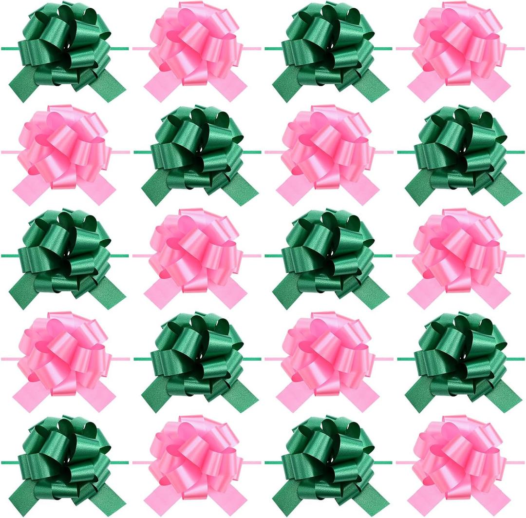 Chunyin 72 Pcs Wrap Pull Bows Gift Bows with Ribbon 5 Inches for Gift Wrapping Decor Birthday Anniversary Supplies(Fresh Color)