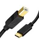 CableCreation USB B to USB C Printer Cable 6.6FT, Type B to Type C Printer Cord for MacBook Pro, Air, MIDI Cable for Yamaha Casio Digital Piano, MIDI Keyboard, DJ Controller, DAC to iPad - 2M, Black