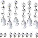 Clear Acrylic Crystal Beads for Christmas Ornaments Tree Decorations Garland Chandelier Hanging Wedding Party Celebration Decor (Teardrop+Icicle)
24 pcs