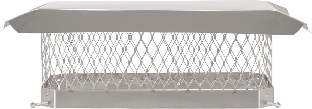 Shelter 9" x 18" Single Flue Bolt-On Chimney Cap, Fully Assembled, Stainless Steel