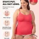 SHAPERMINT Scoop Neck Smoothing Cami, Shapewear Tank Top for Women | Scoop neck shaping cami with gentle 360 tummy, back and side smoothing, adjustable straps and seamless everyday layering. (Red, XXL)