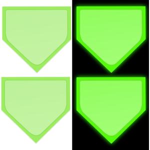 Mototo 4PCS Glow in the Dark Baseball Home Plates Backyard Rubber Bases Set | Throw Down Baseball Base Homeplate Replacement for Baseball Teeball Kickball Softball Backyard Playground Park Practice Adult