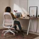 Haworth Breck Ergonomic Office Chair with Lumbar Support, Blush/White Trim, 28.5 inches x 28.5 inches x 39 inches