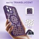 Magnetic for iPhone 15 Pro Max Case with Screen Protector [Compatible with MagSafe] Pretty Polka Dot Pattern Design, Shockproof Slim Cover for Women Girls, Dark Purple