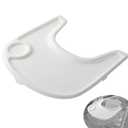 High Chair Tray Cover Compatible with Stokke Tripp Trapp Chair with Cup Holder - Smooth Surface and Strong Suction - Made with Food-Safe Plastic (BPA BPS BPF Lead Phthalate Free) - White